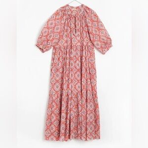 Matta New York Size XS • Pink Katia Diu Peasant Boho Long Sleeve Short Dress.